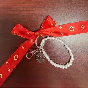 Designer inspired handmade key chain or purse clip